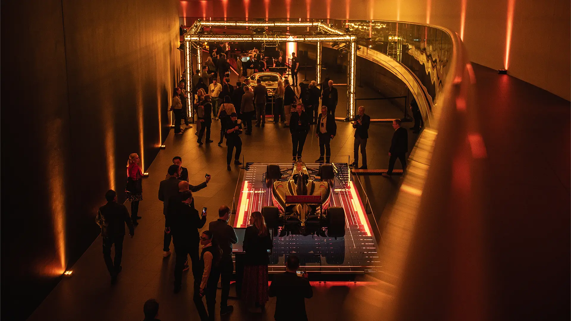 Event gallery Mastercard Innovate event overview with Formula 1 display showcasing experiential event design.